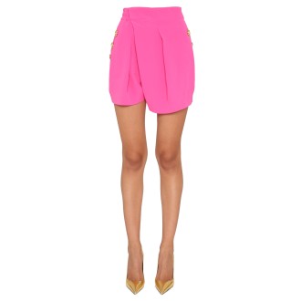 balmain shorts con bottoni goffrati