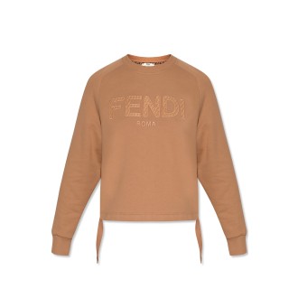 fendi felpa girocollo con logo