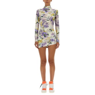 off-white floral print dress