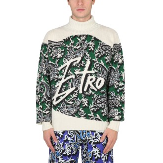 etro jersey with logo and paisley print