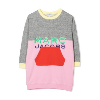 marc jacobs two-tone long sleeve dress front pocket and logo