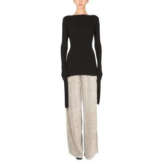 rick owens sweater with oversized sleeves and cut-out