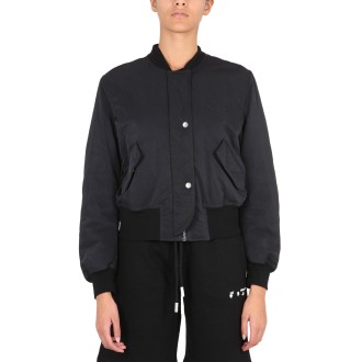 off-white bomber con stampa logo