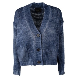 Cardigan in alpaca blu