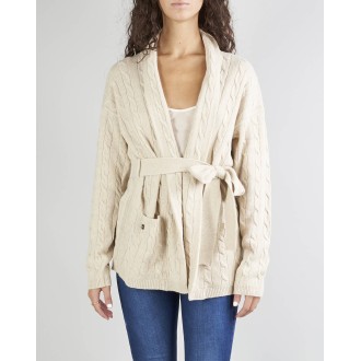 MANILA GRACE Cardigan in maglia con cintura in vita Manila Grace