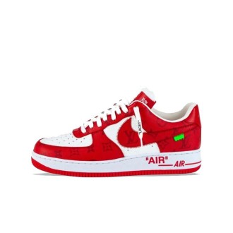 Louis Vuitton Nike Air Force 1 Low By Virgil Abloh White Red