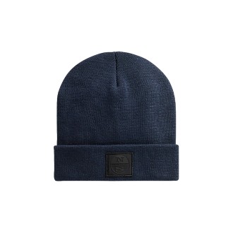 RECYCLED BLENDED COTTON BEANIE NAVY BLUE -