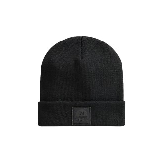 RECYCLED BLENDED COTTON BEANIE BLACK -