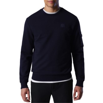 CREWNECK SWEATSHIRT W/POCKET NAVY BLUE