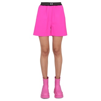 msgm shorts with logoed elastic