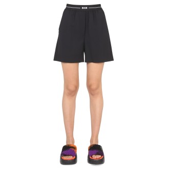 msgm shorts with logoed elastic