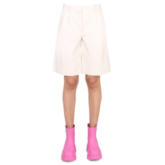 msgm faux leather bermuda shorts