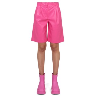 msgm faux leather bermuda shorts
