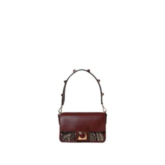 BORSA ETRO A SPALLA BORDEAUX CON RICAMO PAISLEY
