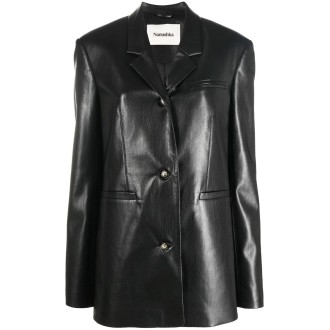 NANUSHKA blazer boxy monopetto nero con revers classico