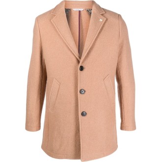 MANUEL RITZ blazer monopetto beige con revers classico