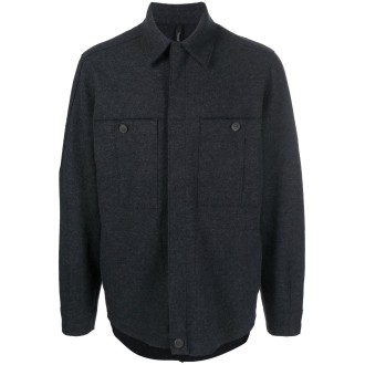 TRANSIT giacca-camicia grigio antracite in feltro di lana vergine
