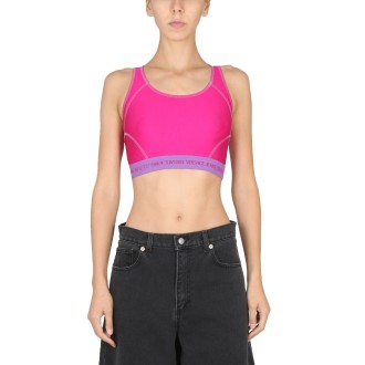 versace jeans couture crop top with logo band