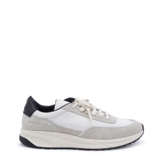 Common Projects - White And Grey Leather Sneakers