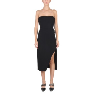 alexander mcqueen strapless midi dress