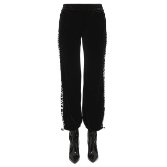 versace jeans couture pants with logoed band