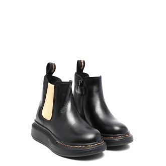 alexander mcqueen ankle boot with contrasting elastic on the side