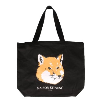 maison kitsuné fox head shopping bag