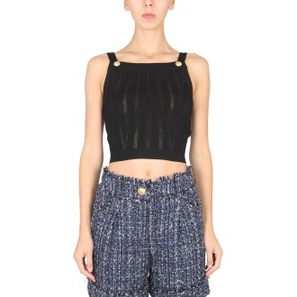 balmain knitted crop top