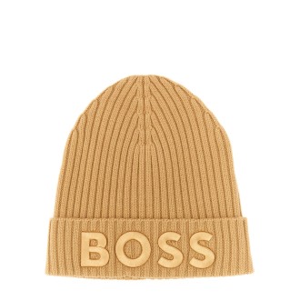 boss virgin wool ribbed beanie