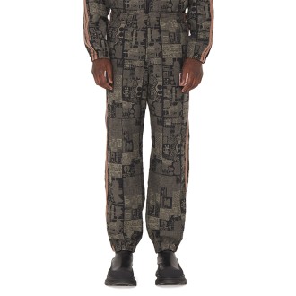 NIEL COLLAGE JACQUARD TROUSERS OLIVE