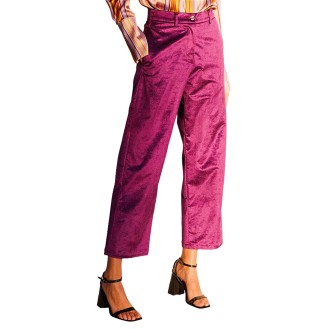 ZIBELLINO PANT VELLUTO LUCIDO DI COTONE VIOLA