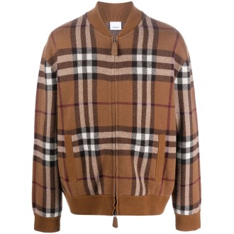 Burberry `Maltby` Full-Zip Check Sweatshirt
