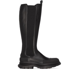 ALEXANDER MCQUEEN Stivale Al Ginocchio Tread Slick Nero
