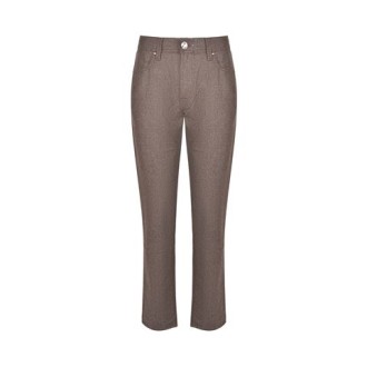 Jeans di Tramarossa da uomo, colore marrone. Modello Leonardo a 5 tasche e patta con bottoni nella versione wool. Caratterizzato da texture sartoriali, per uno stile in equilibrio tra classico e contemporaneo.  Viene venduto con letterine in Edizione