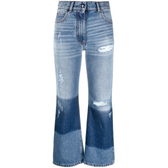 MONCLER PALM ANGELS flared patchwork cotton denim jeans Moncler Genius x Palm Angels