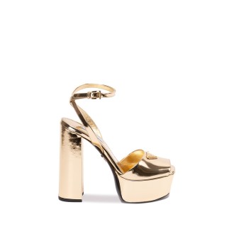 Prada Metallic Leather High-Heeled Sandals