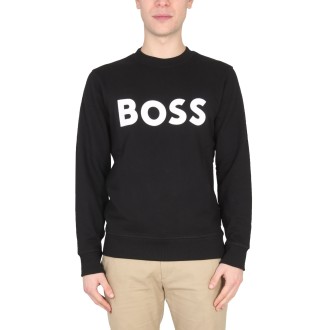 boss crewneck sweater with logo