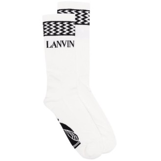 LANVIN Calzini Bianchi Con Intarsio Nero