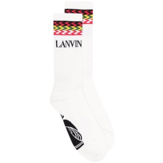LANVIN Calzini Bianchi Con Intarsio Multioclore