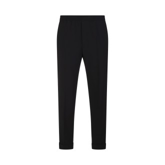 NEIL BARRETT Pantalone Sartoriale Nero Con Vita Elasticizzata