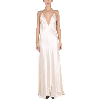 saint laurent satin crepe dress