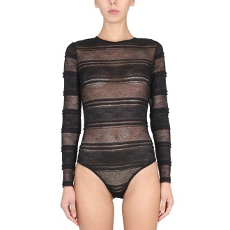 red valentino lace jersey bodysuit