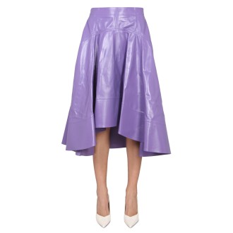 bottega veneta shiny leather skirt