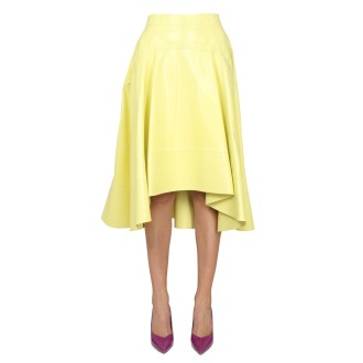bottega veneta shiny leather skirt