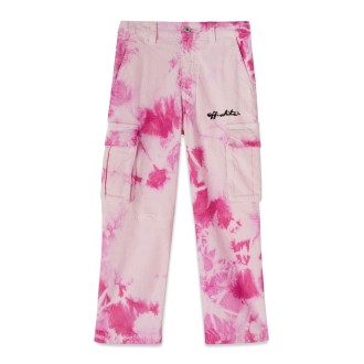 off-white velvet tie dye cargo pants