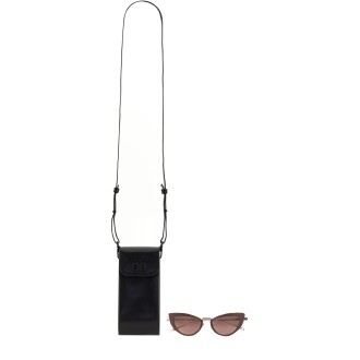 valentino viii cat-eye titanium sunglasses