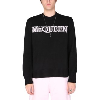 alexander mcqueen sweater with logo inlay