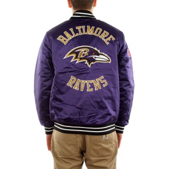 NFL HEAVYWEIGHT SATIN JACKET BALTIMORE RAVENS PURPLE