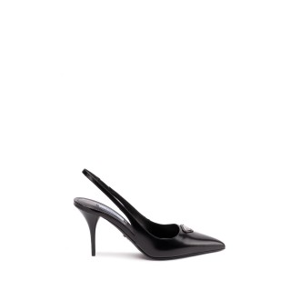 Prada Brushed Leather Sling-Back Pumps