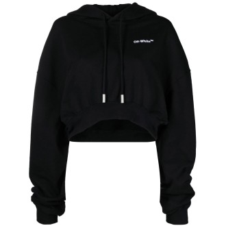 Off White `For All` Cropped Oversize Hoodie